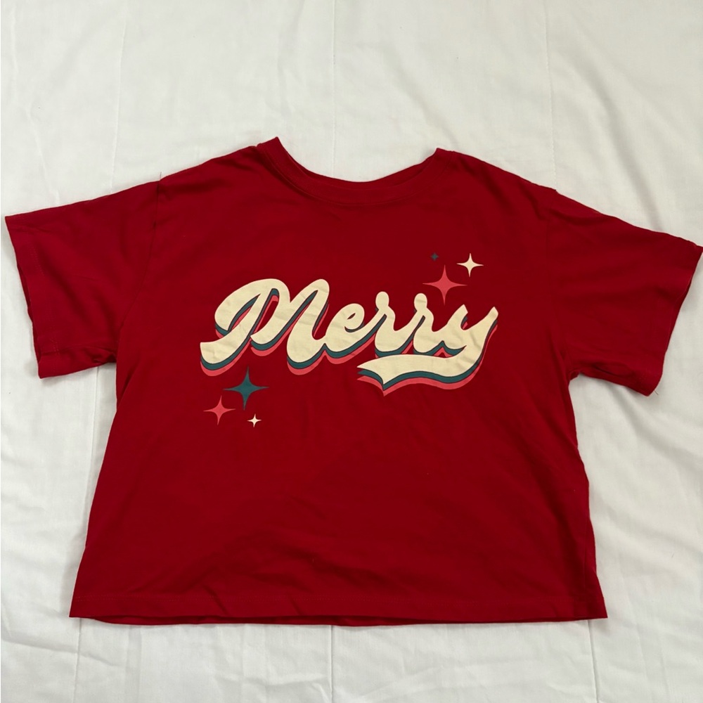 Mighty Fine Red 'Merry' Short Sleeve Tee
